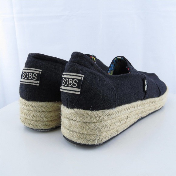 Bobs By Skechers Women Flat‎ Shoes Black Fabric Slip On Size 8 Medium (B, M) - Picture 6 of 10